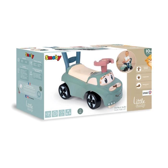 Little Smoby porteur auto en forme de voiture avec coffre a jouets sous le siege - des 10 mois
