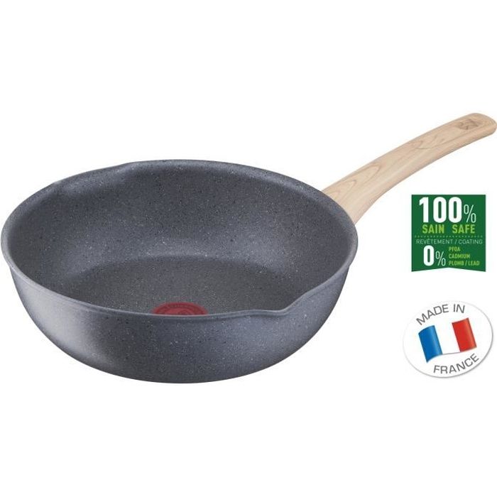 TEFAL G2667702 NATURAL FORCE Sartén de 26 cm de profundidad, revestimiento  antiadherente Mineralia +, todas las placas de cocción incluida la inducción