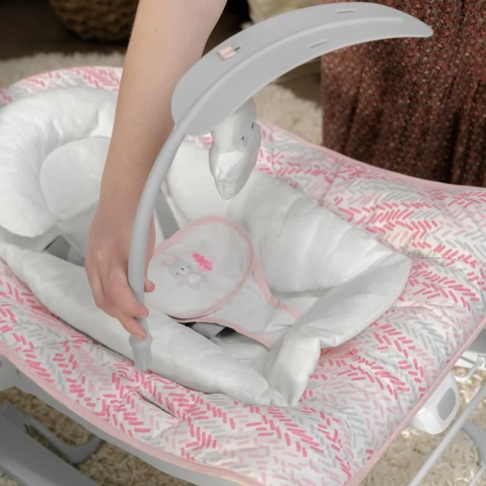 Image secondaire de INGENUITY Transat bébé bascule évolutif 3-en-1 Keep Cozy -Lily- 3 Positions: arche avec jouets peluches amovible, jusqu'a 18 kg