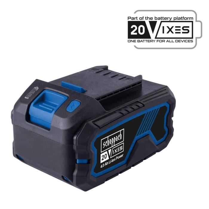 Batteria agli ioni di litio - SCHEPPACH - 20V / 4Ah - 20V IXES - SBP4.0 - Batteria universale per tutti i dispositivi Scheppach della gamma IXES 20V