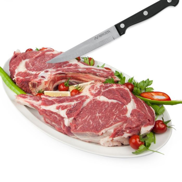 Image secondaire de Lot de 4 couteaux a steak - NIROSTA - 21 cm