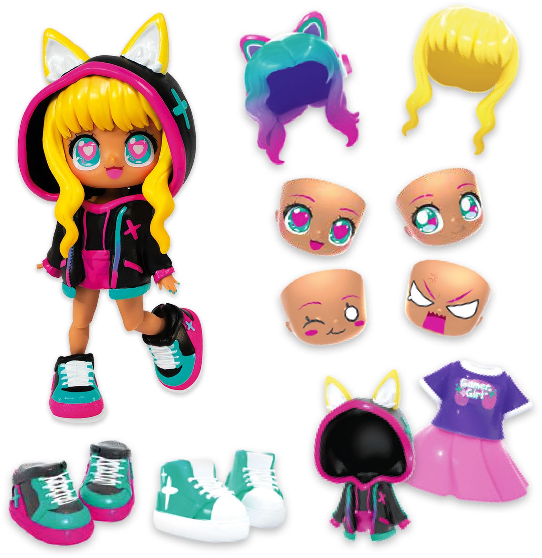 Image secondaire de Poupée Personalisable - BANDAI - Animakii - HEA26350 - CyberPunk et Gameuse