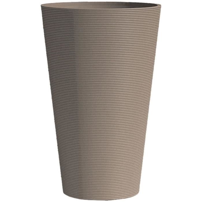 Vaso da fiori alto - GARDEN ID - Green Care Sense Tall Taupe - 55 cm - 10 anni di garanzia - 100% riciclato - Resistente ai raggi UV e al gelo