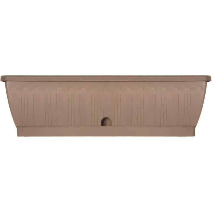Jardiniere - GARDEN ID Terraflor - Tortora 60 cm - Durabilità - Riserva d'acqua - Riciclato e riciclabile al 100% - Volume per le piante.