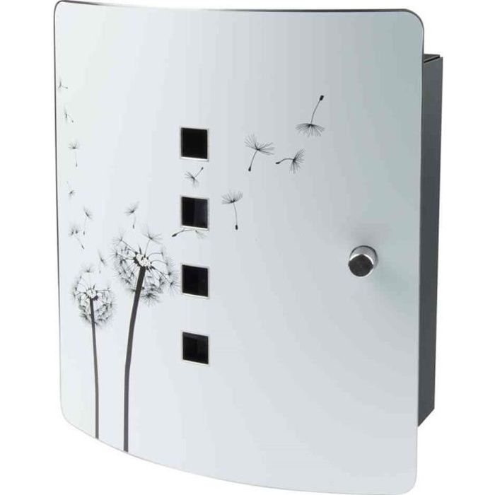 Armadietto portachiavi - BURG WACHTER - 6204/10 Ni Pusteblume - Decoro dente di leone, 10 ganci, chiusura magnetica regolabile