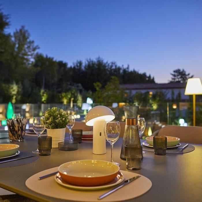 Image secondaire de Lampe de table sans fil - LUMISKY - TOD WHITE - H28 cm - Tete orientable - LED blanc chaud