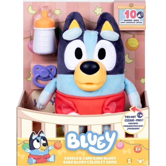 Image secondaire de Peluche Bébé Bluey 28 cm - Compagnon interactif pour enfants