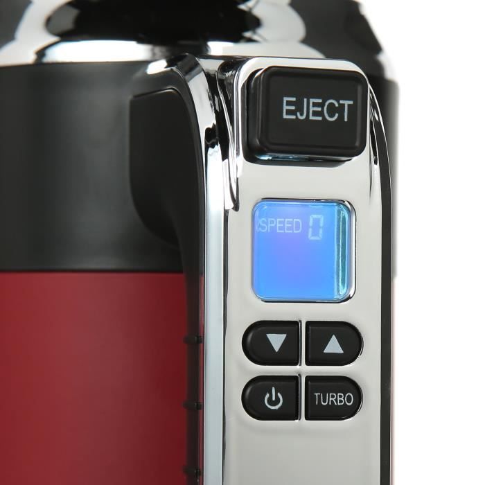 Batteur électrique CONTINENTAL EDISON CEBE350R - 350W - Ecran LCD - Rouge