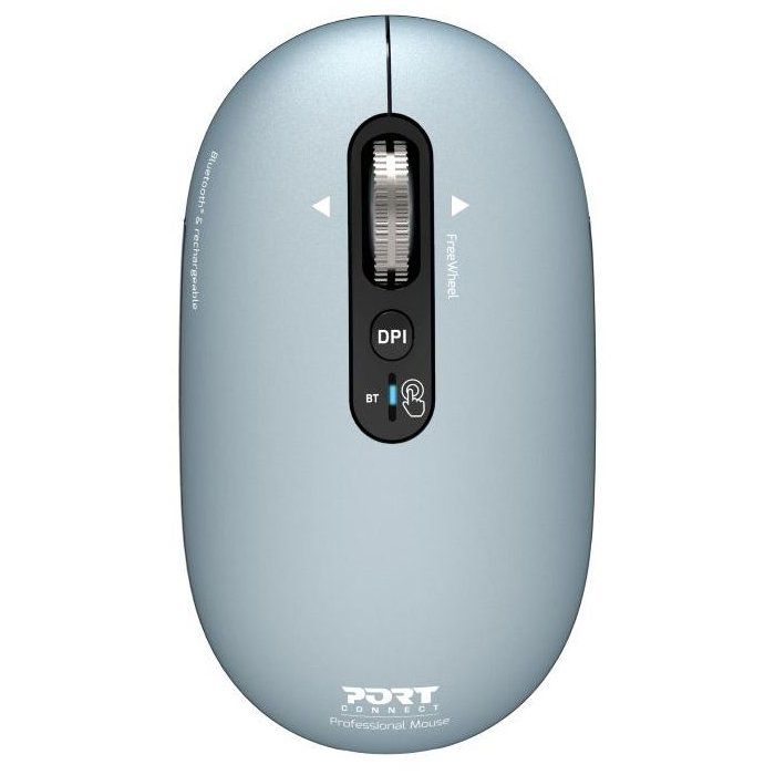 Souris Bluetooth Rechargeable PORT Designs PURE - Ambidextre Bleu Sombre