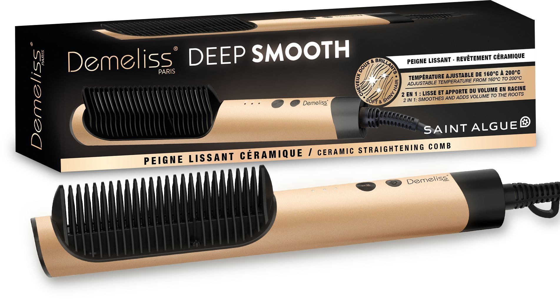 Peigne Lissant Demeliss Deep & Smooth - SAINT ALGUE - 3 Températures