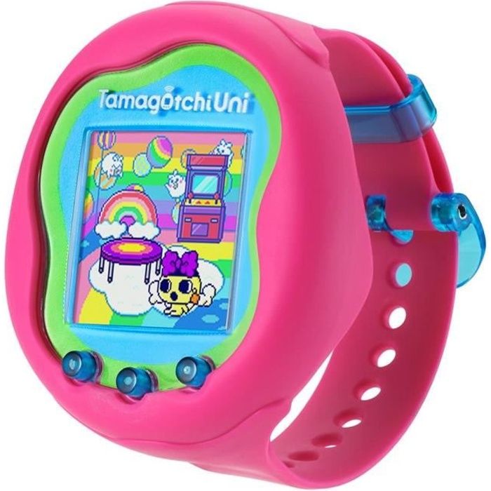 Bandai – Tamagotchi Uni – Tamagotchi connesso con braccialetto orologio – Animale domestico virtuale – Modello rosa – 43351