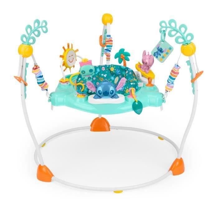 DISNEY BABY -STITCH- Aire d'éveil bébé multi-jouets, siege sauteur a rebonds évolutif, pivotant a 360° 10 jeux interactives Dis