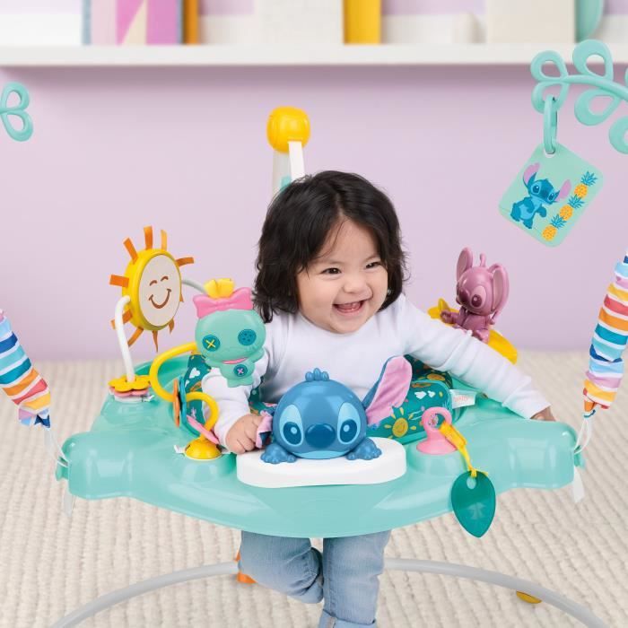Image secondaire de DISNEY BABY -STITCH- Aire d'éveil bébé multi-jouets, siege sauteur a rebonds évolutif, pivotant a 360° 10 jeux interactives Dis