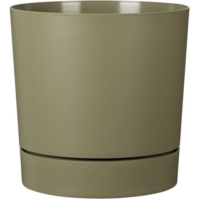 Pot de fleurs rond avec réserve - Vert mousse - 43 L