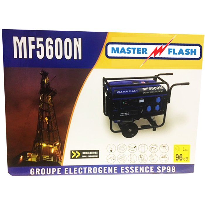 Image secondaire de Groupe électrogène essence MASTER FLASH 5500 W avec chariot - Monophasé
