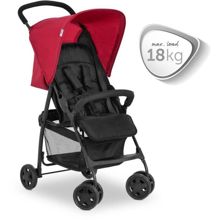 Image secondaire de HAUCK - Poussette canne - SPORT - Pliable & inclinable - Capote Pare-Soleil - 4 roues - Noir / Rouge