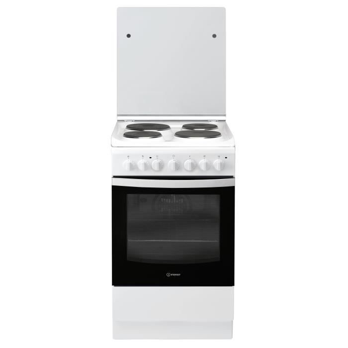 INDESIT - IS5E5PCW/E - Cuisiniere électrique - 4 foyers - 7000W - Four Catalyse - 59L - A - 50x60cm - Blanc