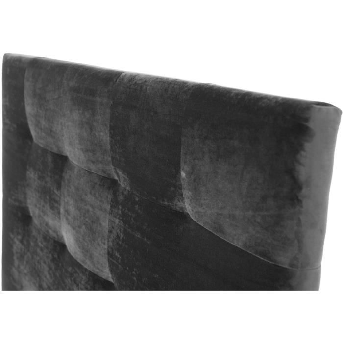 Tete de lit HERA - Velours Gris Vison - Pour couchage 140 et 160 - 165 x 120 cm