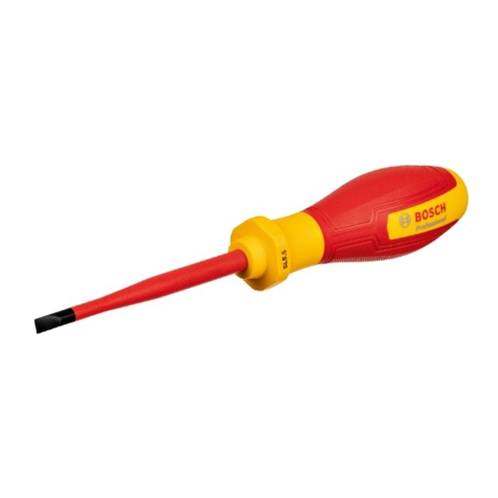 Bosch Professional tournevis VDE plat 5,5x100 (certifié jusqu'a 1 000 V, isolé avec un élastomere thermoplastique (TPE))