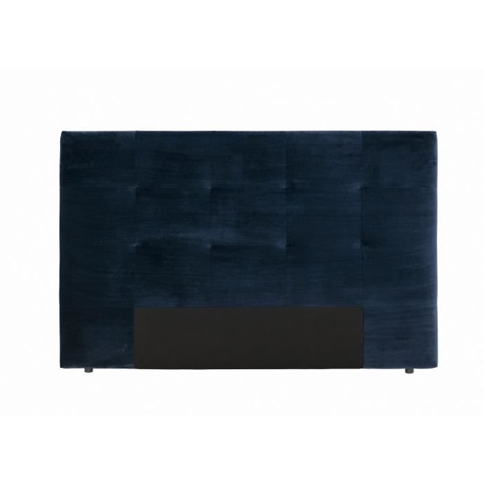 Tete de lit HERA - Velours Bleu Marine - Pour couchage 140 / 160 ou 180 - 185 x 120 cm