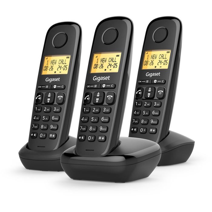 Image secondaire de Téléphone Fixe GIGASET Basic 100 Trio avec Mains Libres et Écran Rétroéclairé