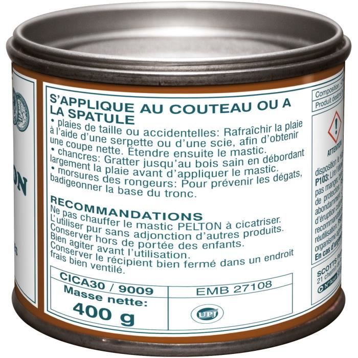 PELTON - Mastic a cicatriser pour troncs d'arbres 400g