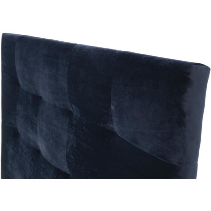 Tete de lit HERA - Velours Bleu Marine - Pour couchage 140 / 160 ou 180 - 185 x 120 cm