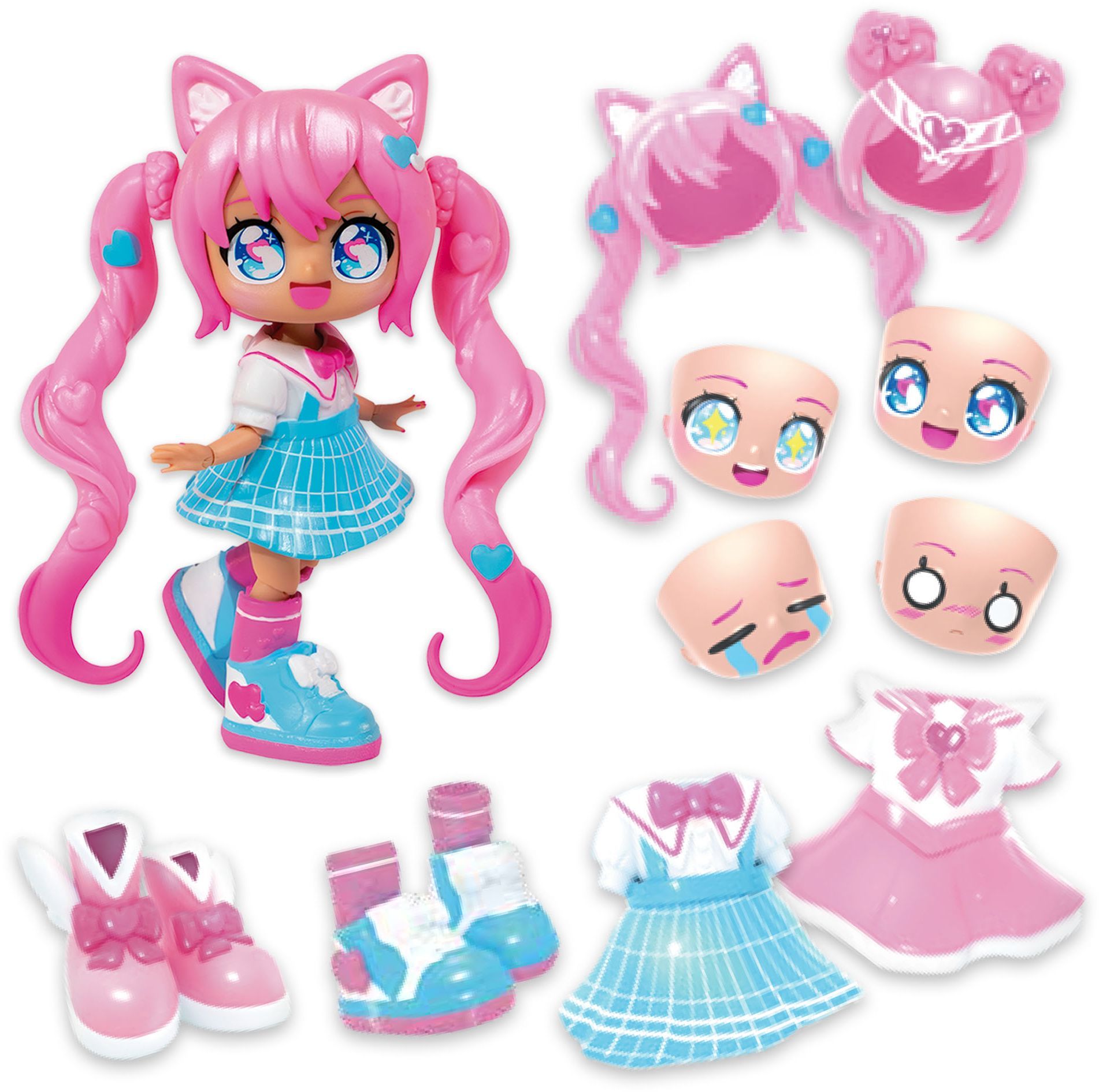 Image secondaire de Poupée Personalisable - BANDAI - Animakii - HEA26352 - Magicienne et Ecoliere