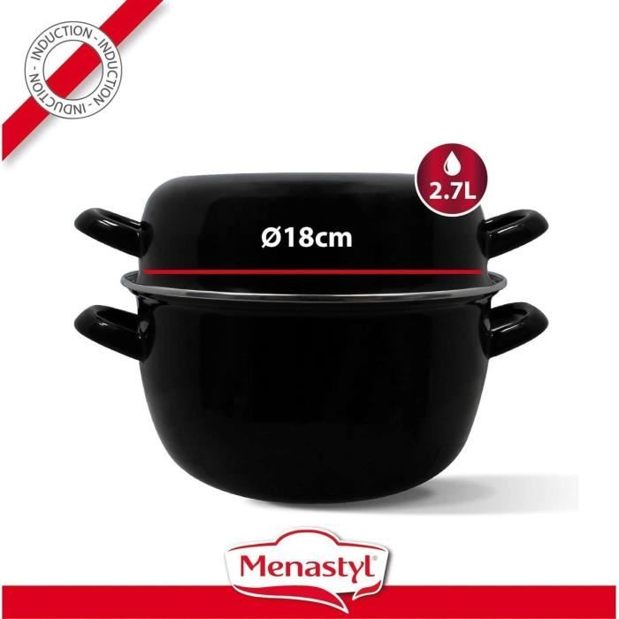 Image secondaire de Marmite a moule - MENASTYL - 3645567 - En acier émaillé - Noir - 18 cm - 2,7 litres - Tous feux dont induction