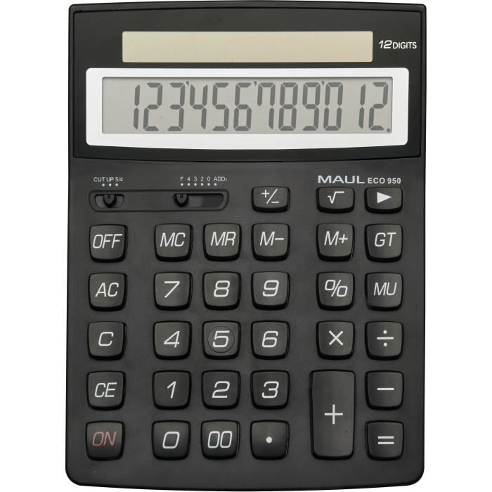 Calculatrice de bureau - MAUL - ECO 950 - 12 chiffres - Noir