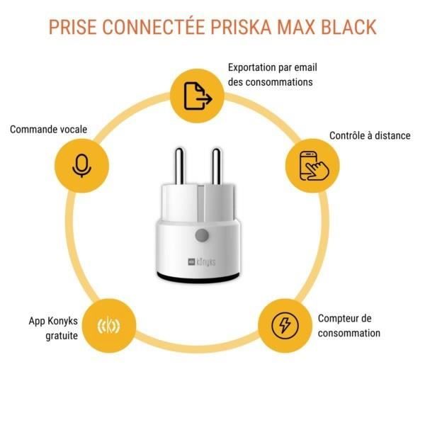 Image secondaire de Prise Intelligente KONYKS Priska Max Black - Commande Vocales Wi-Fi+BT