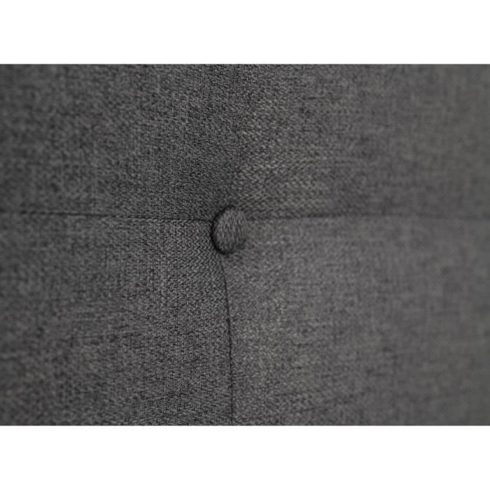 Tete de lit capitonnée ARGOS - Tissu Anthracite - Pour couchage 140 et 160 - 165 x 100 cm
