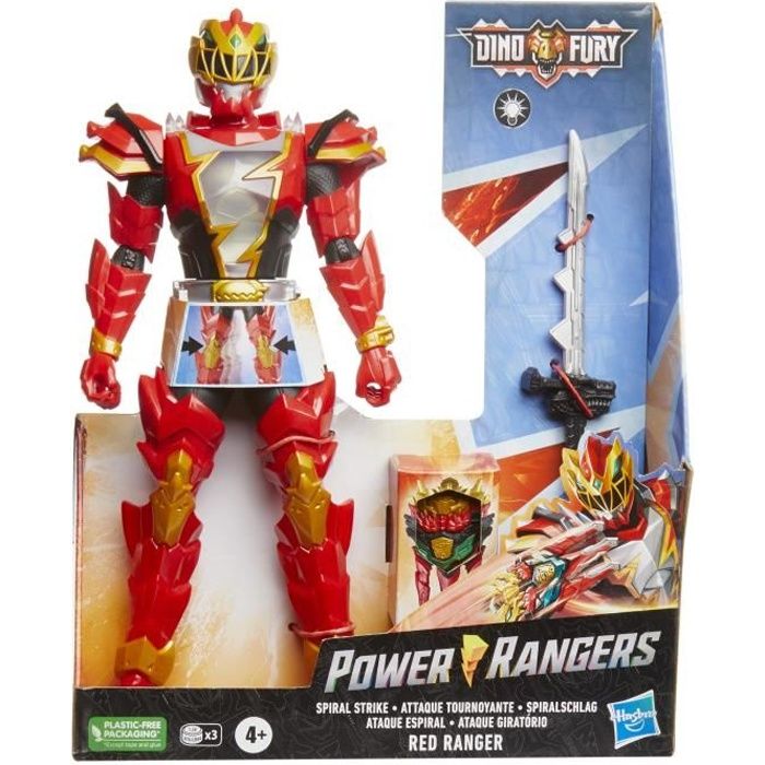 Power Rangers Dino Fury Ranger Rouge Attaque tournoyante