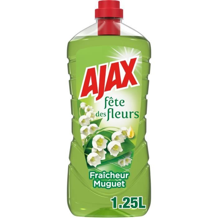 AJAX Produit Ménager Sol & Multi Surfaces Fete des fleurs, Fraîcheur Muguet - 1,25 L