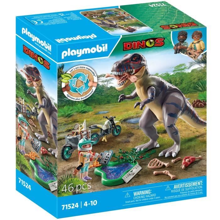 PLAYMOBIL 71524 Explorer with Motorcycle and Tyrannosaurus
