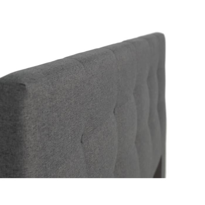 Tete de lit capitonnée ARGOS - Tissu Anthracite - Pour couchage 140/160 ou 180 - 185 x 100 cm