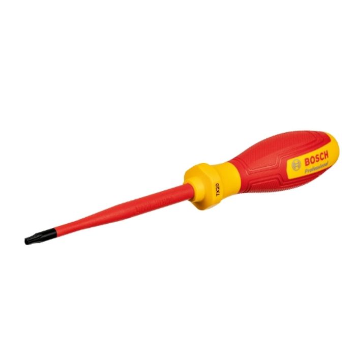 Tournevis VDE - BOSCH - TX20x100 - Isolé jusqu'à 1000 V - Élastomère thermoplastique - Antidérapant