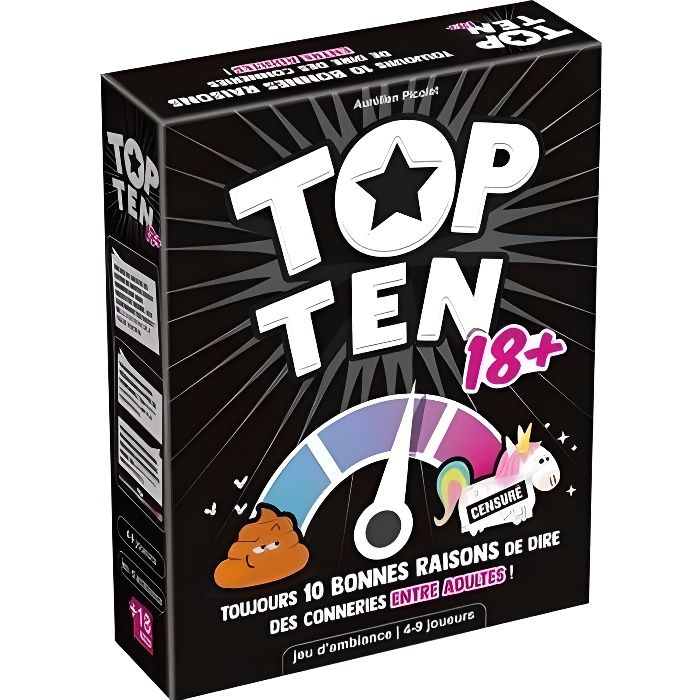 Cocktail Games | Top Ten 18+| Jeu de société | a partir de 14 ans | 4 a 9 joueurs | 30 minutes