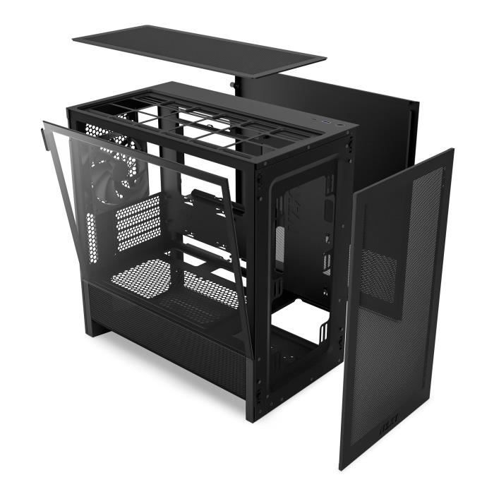 Image secondaire de Boitier moyen-tour micro-ATX - NZXT - H3 Flow - Noir - Airflow remarquable - Support GPU grand format