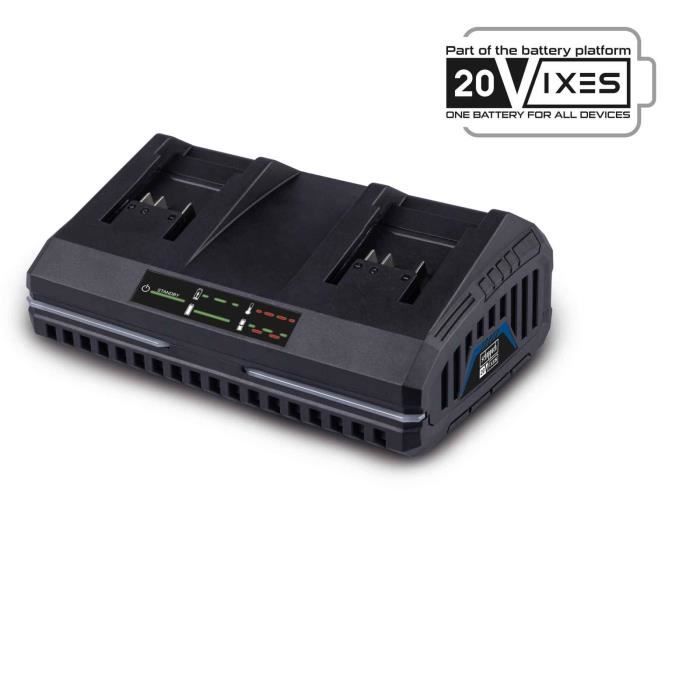 Caricabatterie doppio - SCHEPPACH - 2,4 A - SDBC2.4A - Carica contemporaneamente due batterie agli ioni di litio della gamma Scheppach 20V IXES