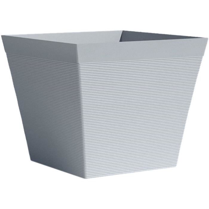 Vaso quadrato - GARDEN ID - Green Care Impact Blu-Grigio - 29 x 26 cm - Garanzia 10 anni - 100% riciclato - Resistente ai raggi UV/gel