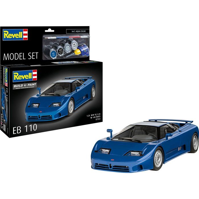 Maquette de la Bugatti EB110 - Model Set complet avec colle et peintures