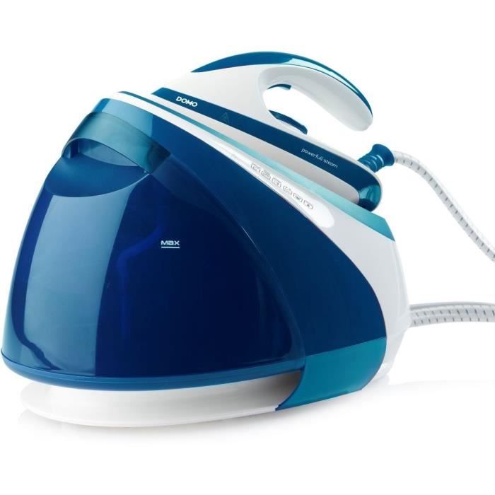 DOMO DO1022S Fer a repasser avec centrale vapeur - 160g/min - 7,5bar - Jet de vapeur 450g - Réservoir d'eau 1,8L - Semelle céramique
