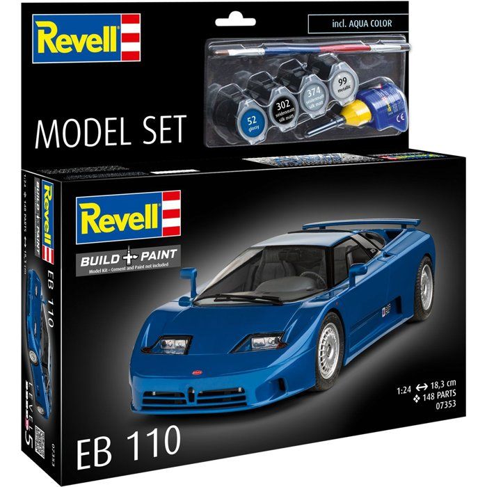 Image secondaire de Maquette de la Bugatti EB110 - Model Set complet avec colle et peintures