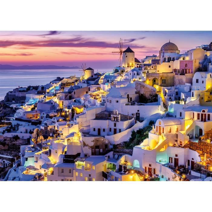 1500-piece puzzle Sunset on Santorini, Adults and children from 14 years old, Evasion Collection, 12001532, Nathan