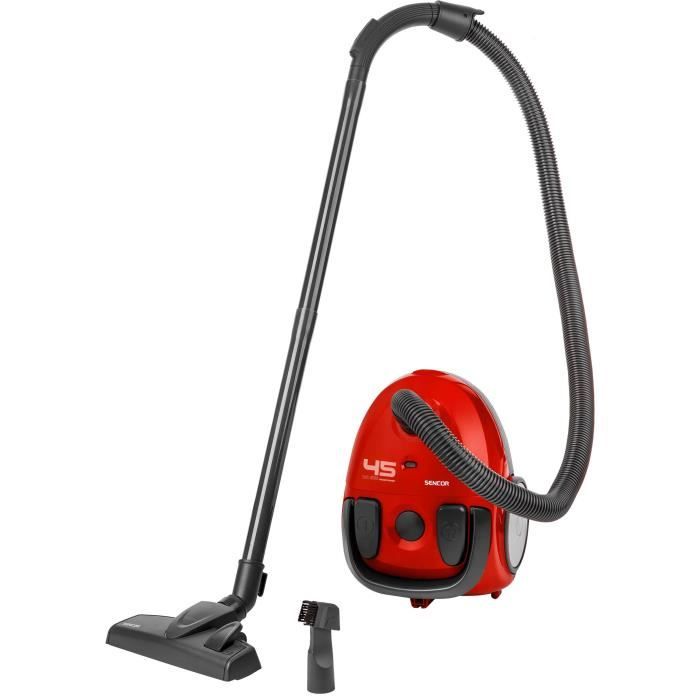 Aspirateur tra�neau avec sac - SENCOR - SVC 45RD-EUE3 - Moteur ECO 850 W - 79 dBA - 1,5 L - Rouge