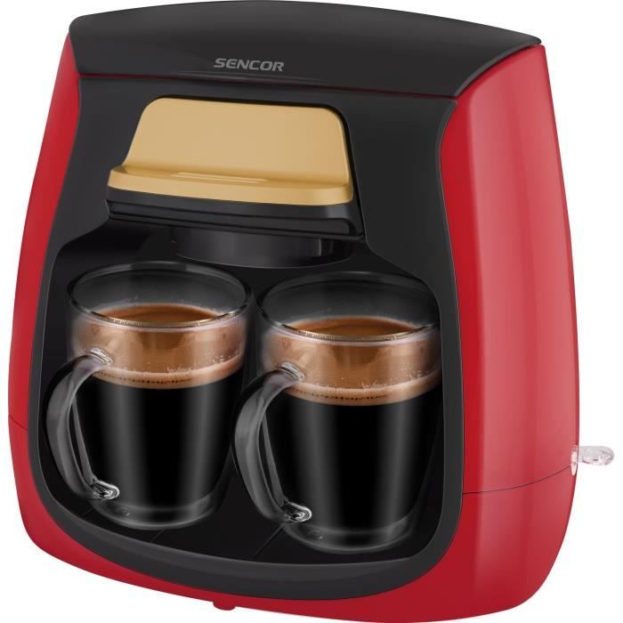 Machine a caf� - SENCOR - SCE 2101RD - 0,3 L - 500 W - 2 tasses incluses - Rouge