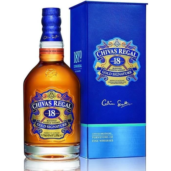 Whisky Chivas Regal 18 ans - Blended whisky - Ecosse - 40%vol - 70cl sous étui