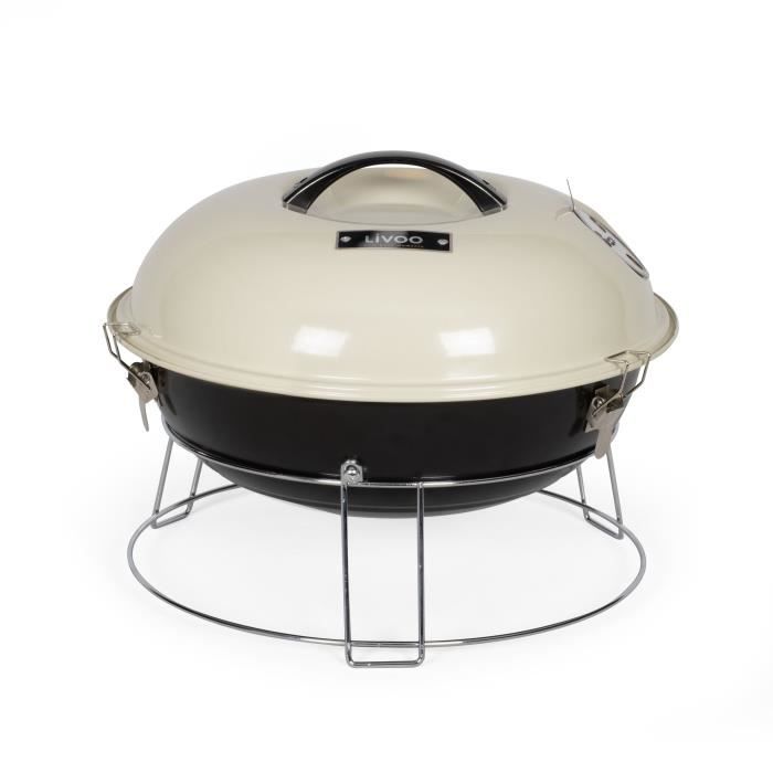 Barbecue a carbonella portatile - LIVOO - DOC301 - Champagne e nero