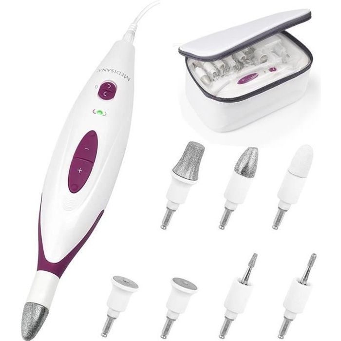 MEDISANA - Macchina per manicure e pedicure - 85153 - 7 accessori - Custodia - Adattatore di rete